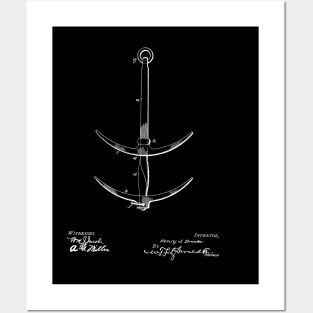 Ship's Anchor Vintage Patent Drawing Posters and Art